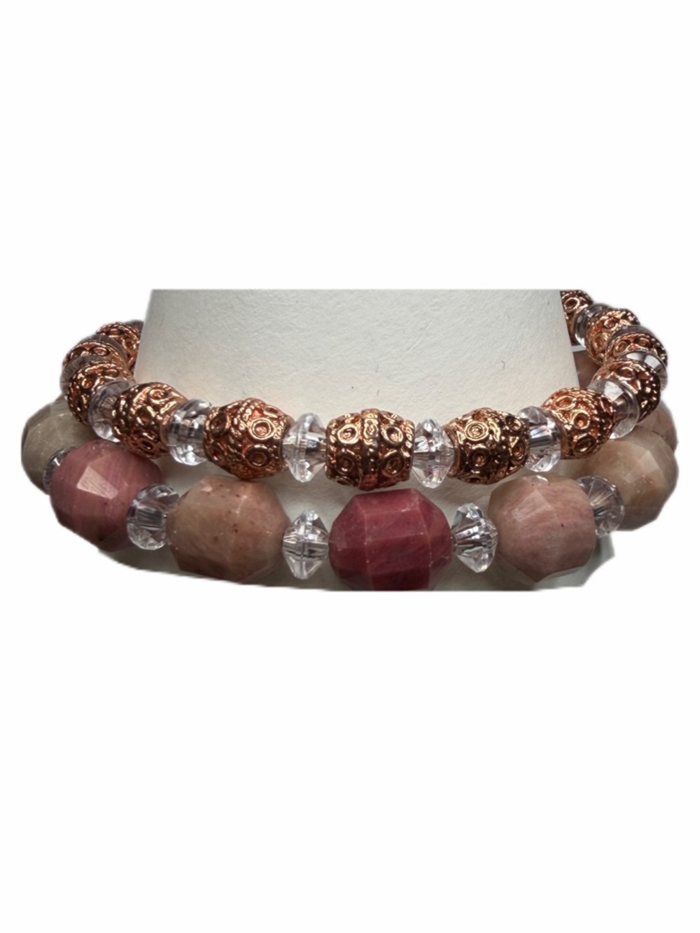 Rhodonite memory wire Bracelet handmade
